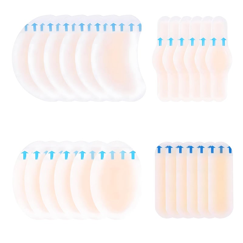 24 Pcs Invisible Gel Blister Plasters Bandages Waterproof Blister Cushion Pads for Feet,Toes,Fingers,Heels Protector and Guard Skin